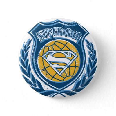 Superman Crest with Globe buttons