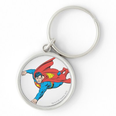 Superman Dives Left keychains