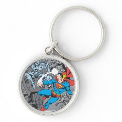 Superman Fights Brainiac keychains