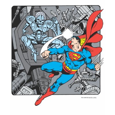 Superman Fights Brainiac t-shirts