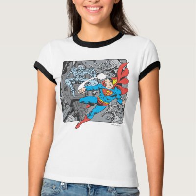 Superman Fights Brainiac t-shirts