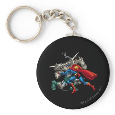Superman Fights Enemy keychains