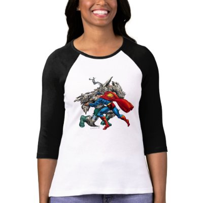 Superman Fights Enemy t-shirts
