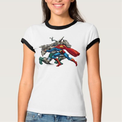 Superman Fights Enemy t-shirts
