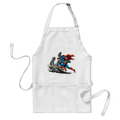 Superman Fights Monster aprons