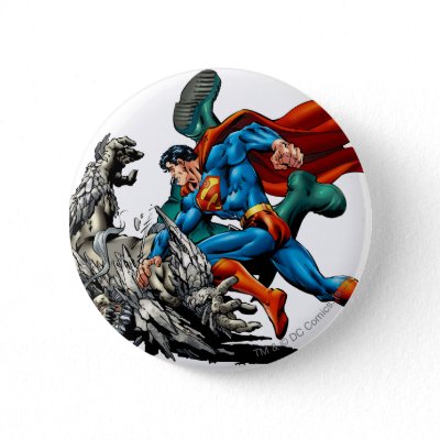 Superman Fights Monster buttons