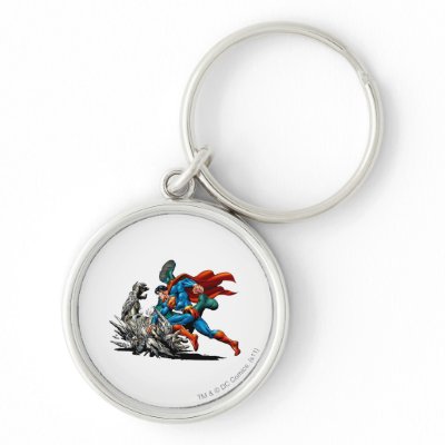 Superman Fights Monster keychains