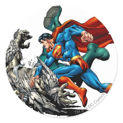 Superman Fights Monster stickers