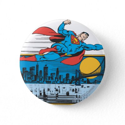 Superman Flies Across Town buttons