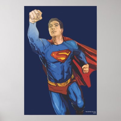Superman Flying Left Posters