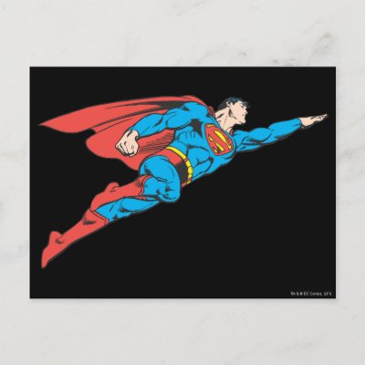 Superman Flying Right postcards