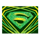 Superman Green Decorative Logo Post Cards