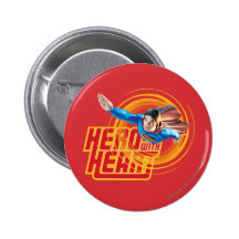 Superman Hero with Heart Button