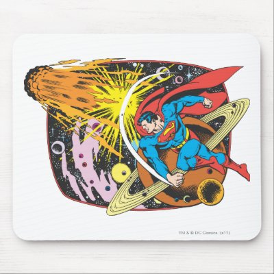 Superman in Space mousepads