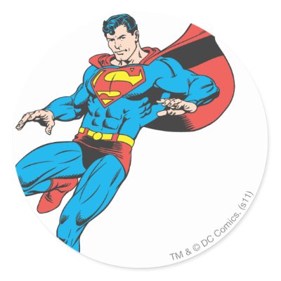 Superman Lands Lightly 2 stickers
