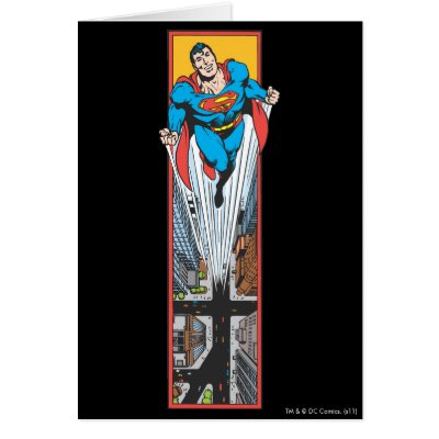 Superman Leaps From the Street cards