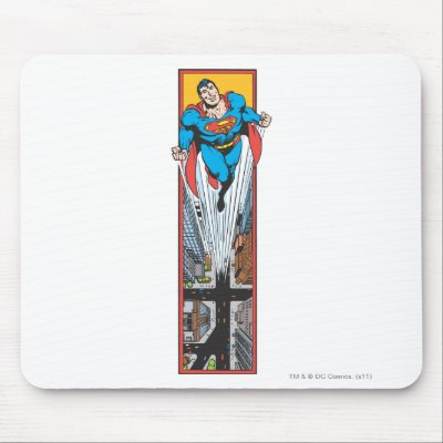 Superman Leaps From the Street mousepads