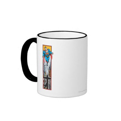 Superman Leaps From the Street mugs