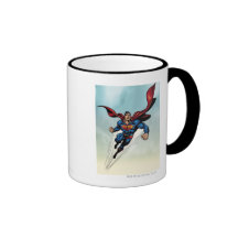 Superman leaps upward coffee mug