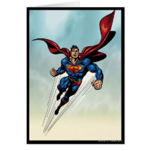 Superman leaps upward greeting card