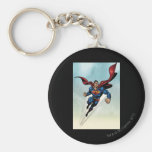 Superman leaps upward key chain