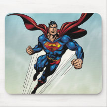 Superman leaps upward mousepads