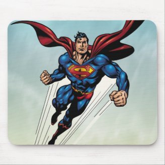 Superman leaps upward mousepads