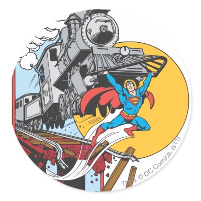 Superman Lifts Train stickers