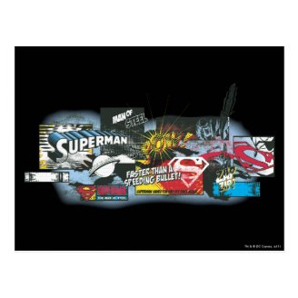Superman Logo Collage Post Cards