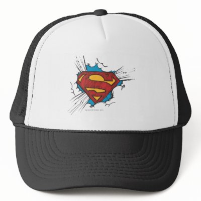 Superman logo in clouds hats