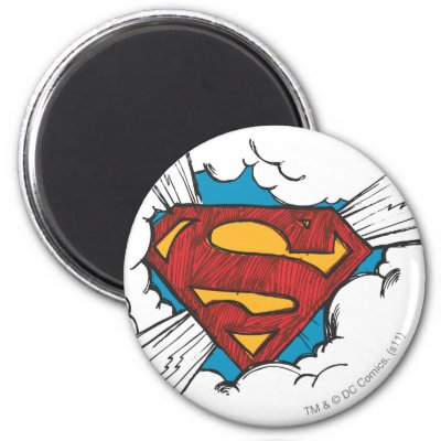 Superman logo in clouds magnets
