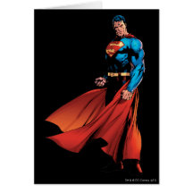 Superman Looks Front Greeting Cards