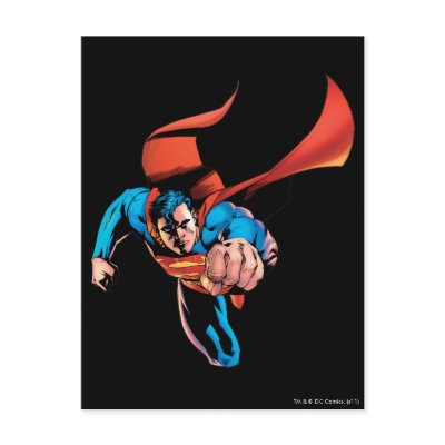 Superman moving forward postcards
