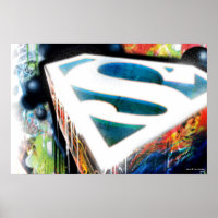 Superman Neon Graffiti Poster
