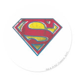 Superman Printed Logo Round Stickers