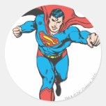 Superman Runs Forward 2 Round Sticker