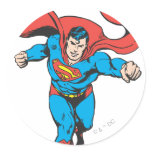Superman Runs Forward 2 Round Sticker