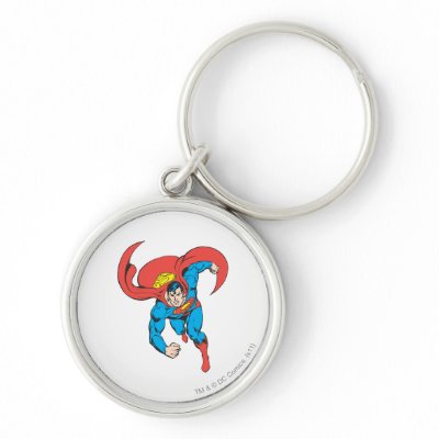 Superman Runs Forward keychains