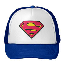 superman, superman logo, superman symbol, superman icon, superman emblem, superman shield, s shield, man, steel, clark, kent, comic, super, hero, classic logo, logo, shield, s, Trucker Hat with custom graphic design