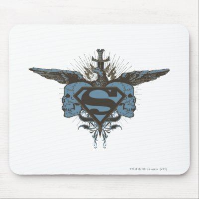 Superman Skulls - Blue mousepads