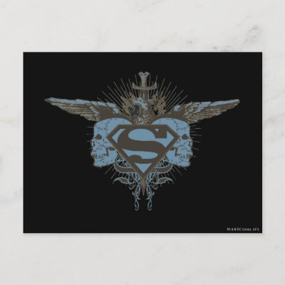 Superman Skulls - Blue postcards