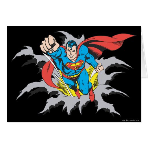 Superman Tears Thru Cards