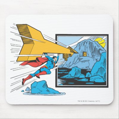 Superman Tunneling Into Rock mousepads