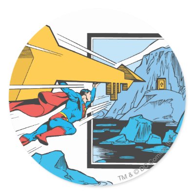 Superman Tunneling Into Rock stickers