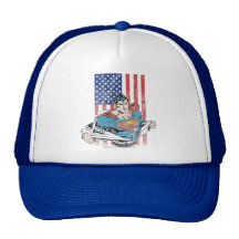 Superman & US Flag Mesh Hat