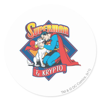 Superman with Krypto stickers