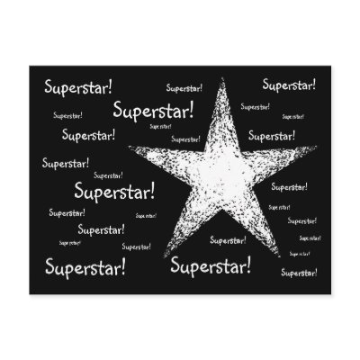 Superstar! | Black Postcard by celtxian
