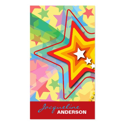 Superstar Rainbow Colorful Custom Profile Card / Business Card Template (front side)
