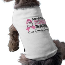 Support 2nd base Breast Cancer Awareness Dog Tshirt