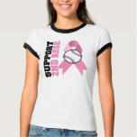 Support 2nd Base Breast Cancer Awareness Ribbon T Shirt